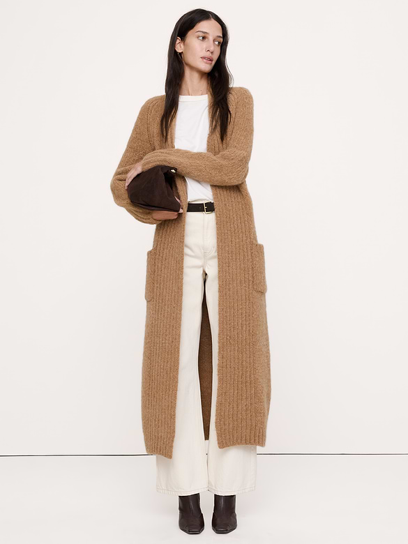 Italian Alpaca-Blend Duster Cardigan