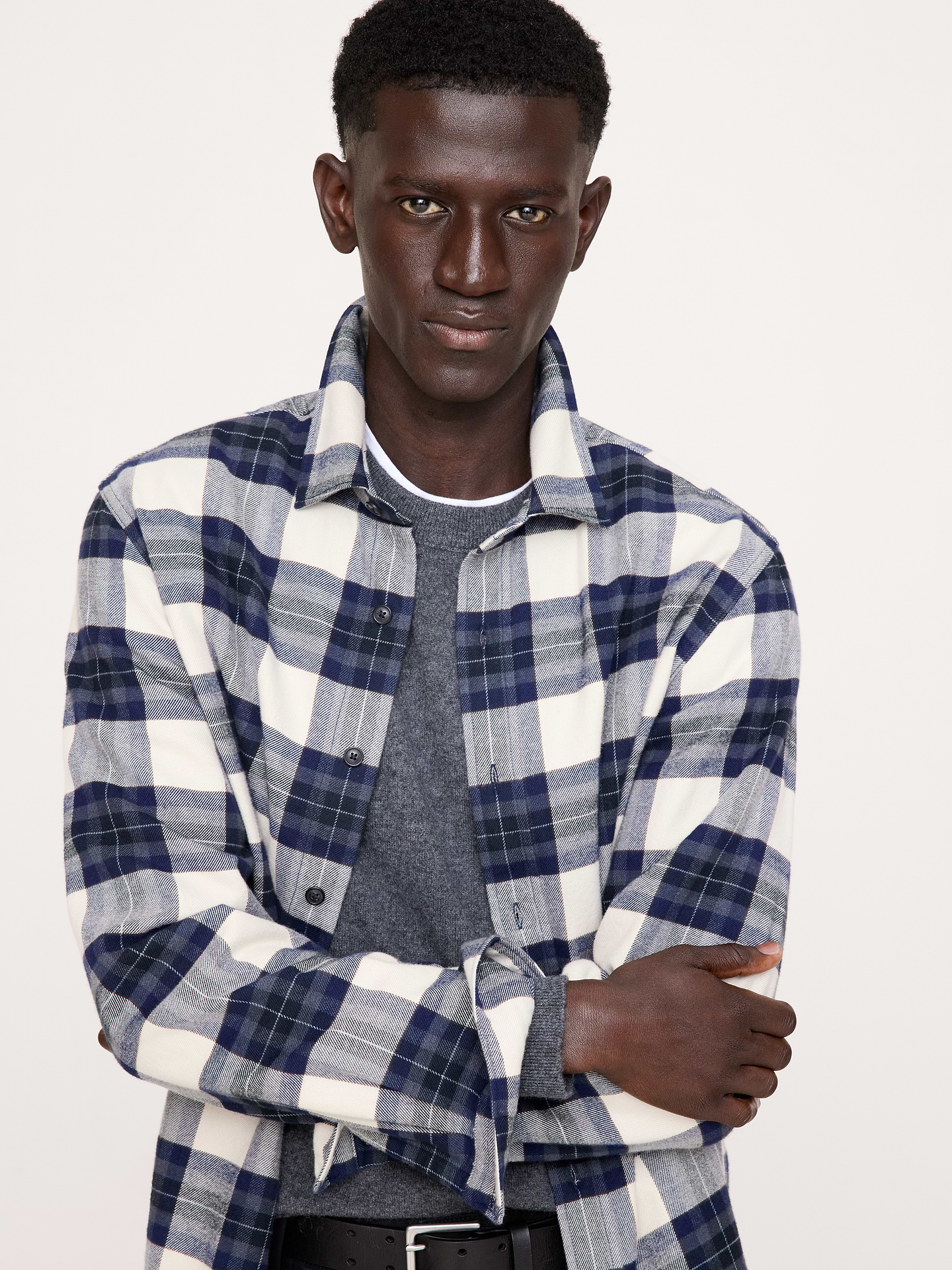 Image number 8 showing, Standard-Fit Lightweight Brushed Flannel Shirt
