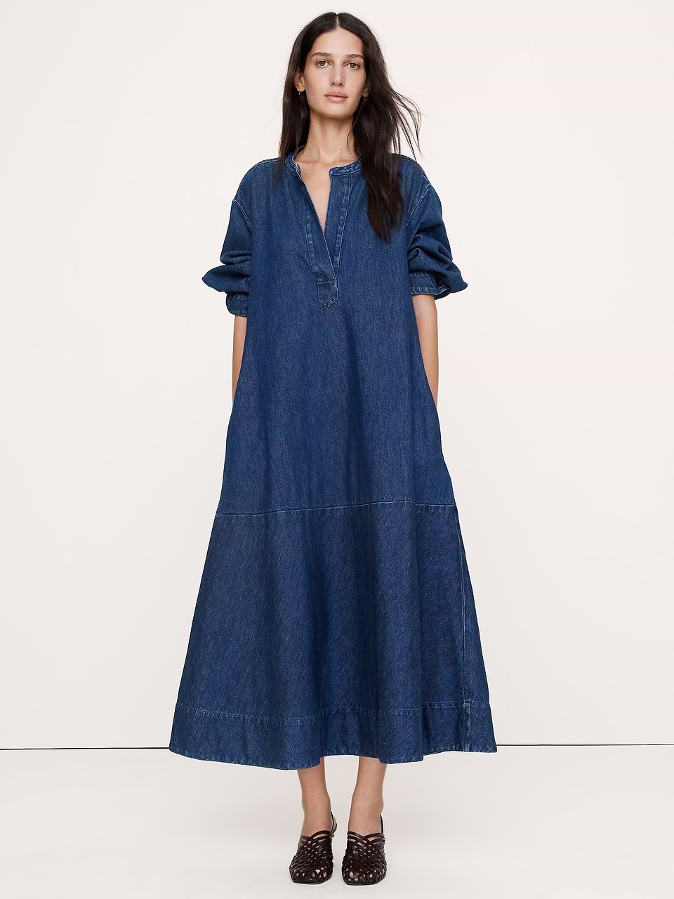 Denim Popover Shirt Dress