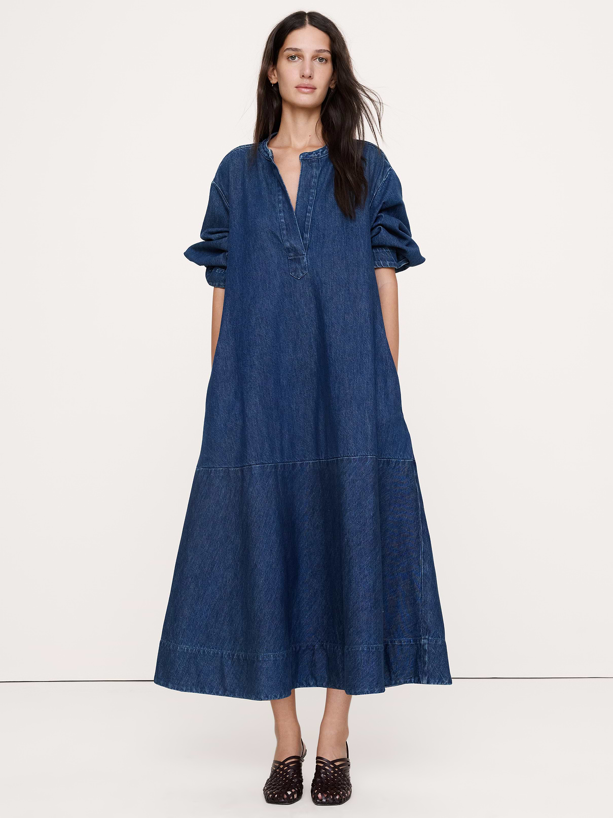 Denim Popover Shirt Dress
