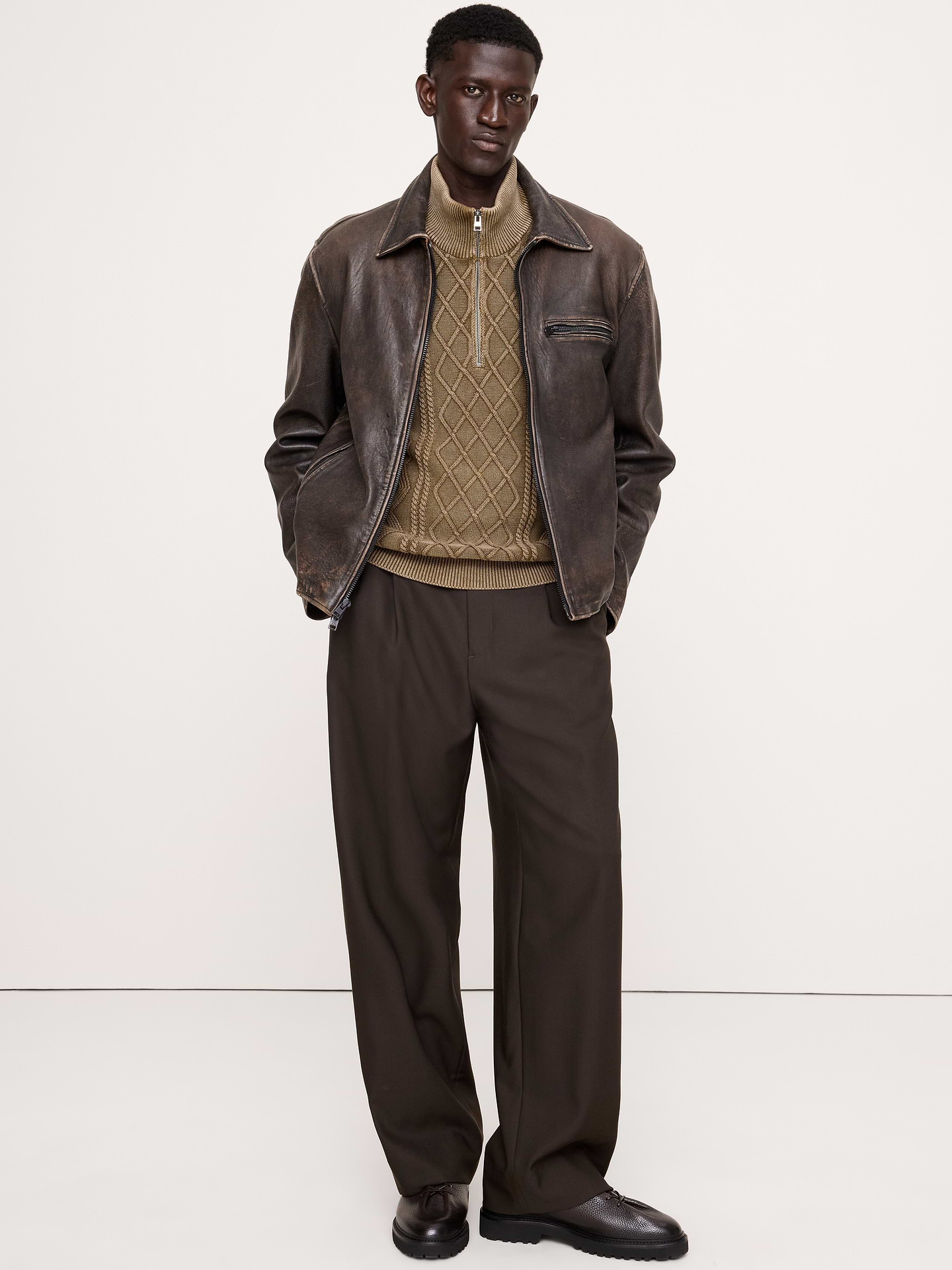 Image number 4 showing, Cotton Cable-Knit Half-Zip Sweater