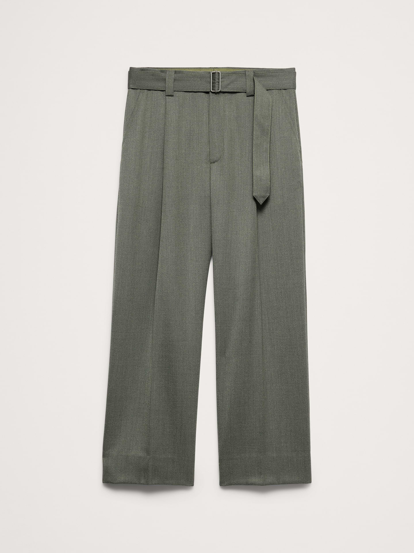 Image 5 de 8, Pantalon habillé à coupe ample en sergé avec ceinture