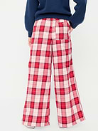 Image 2 of 4, Pull-On Wide-Leg Flannel Plaid Pants for Girls