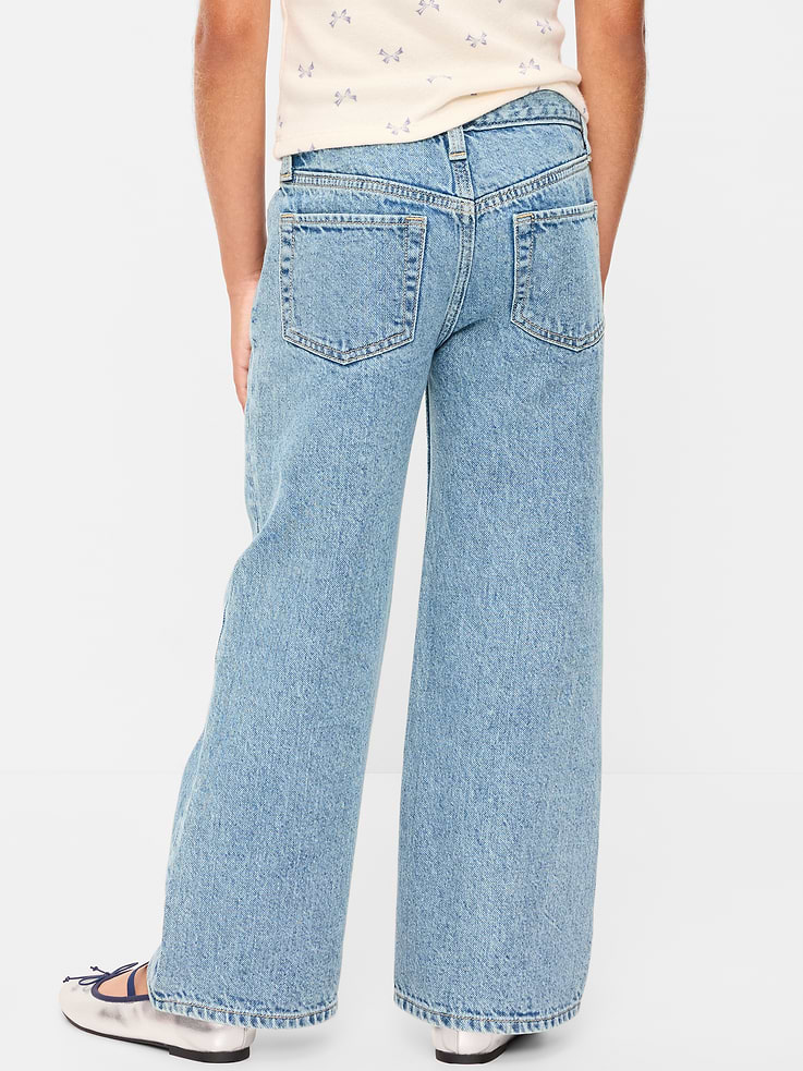 Image 2 of 5, High-Waisted Baggy Embellished Wide-Leg Jeans for Girls
