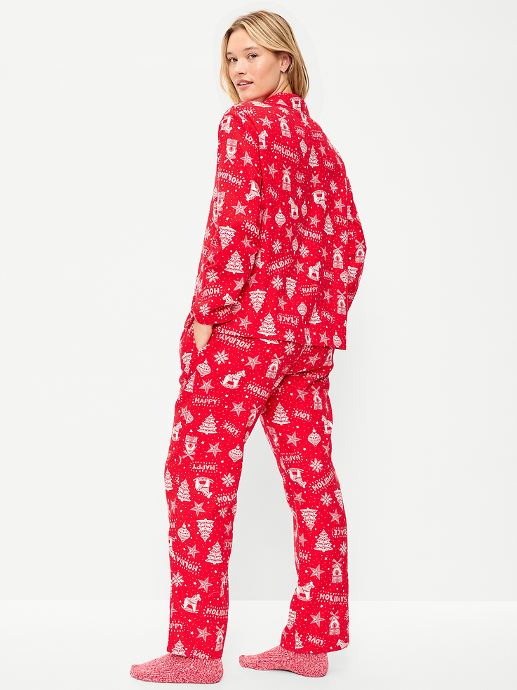 Image 6 de 8, Pyjama en flanelle à motif pour femme