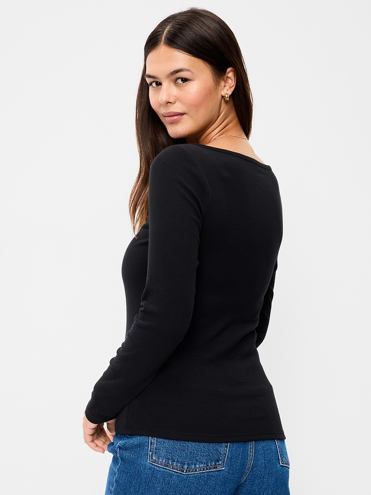 Image 6 of 8, Snug Long-Sleeve Boatneck T-Shirt