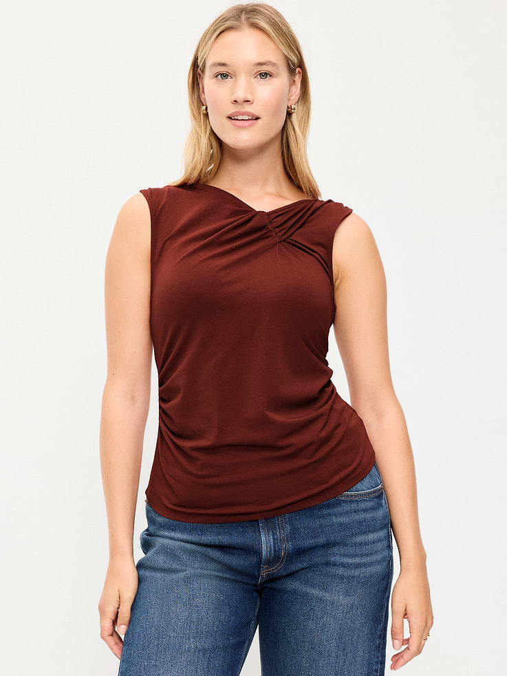 Image 5 of 8, Sleeveless Twist-Front Top