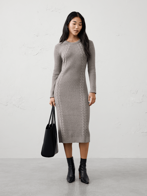 Cable Midi Sweater Dress