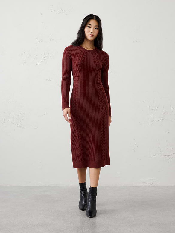 Cable Midi Sweater Dress