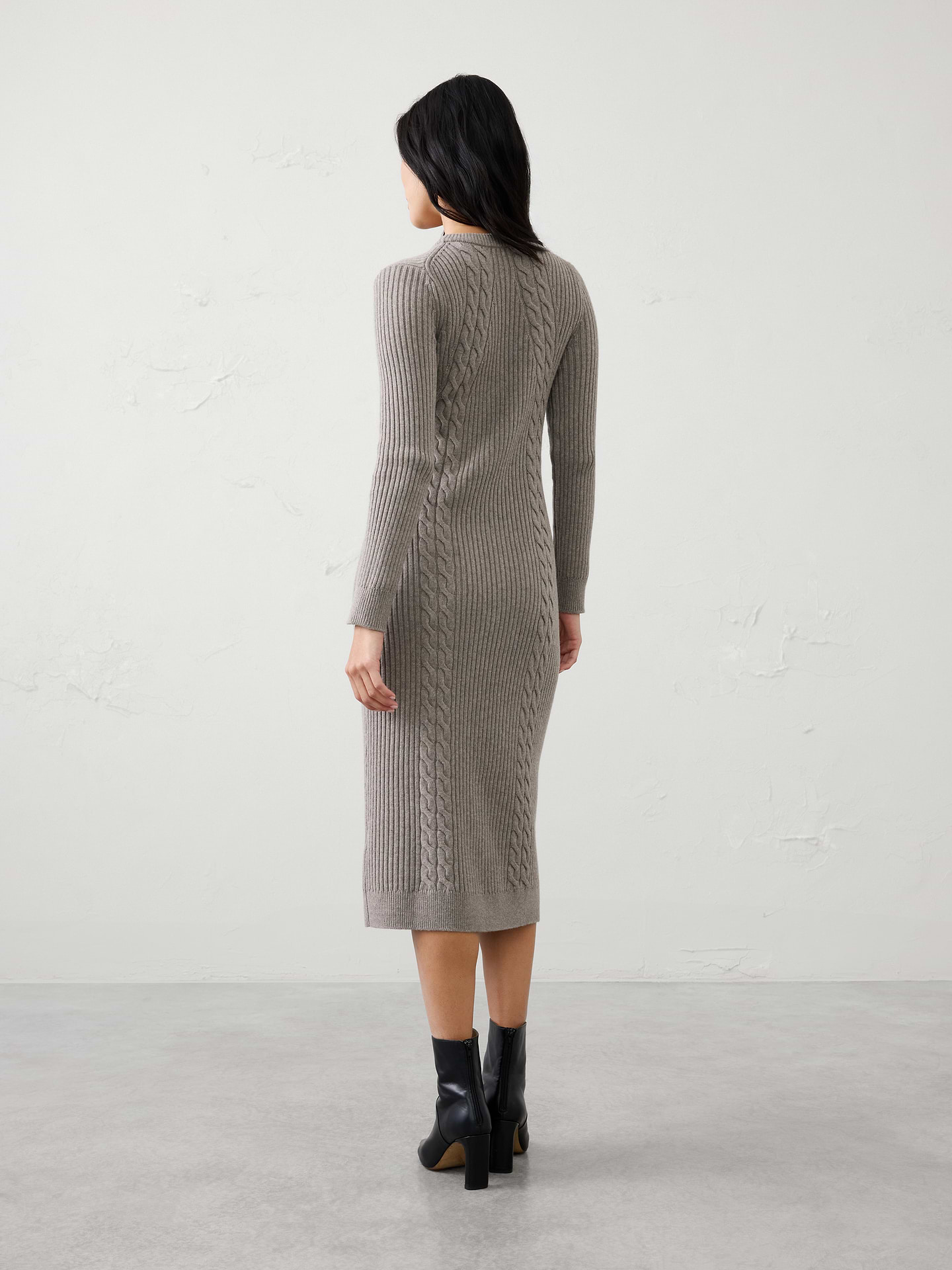 Image 4 of 5, Cable Midi Sweater Dress