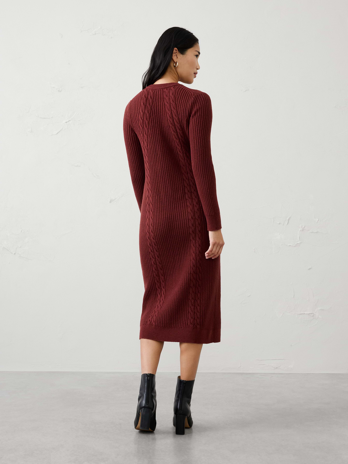 Image 2 of 5, Cable Midi Sweater Dress