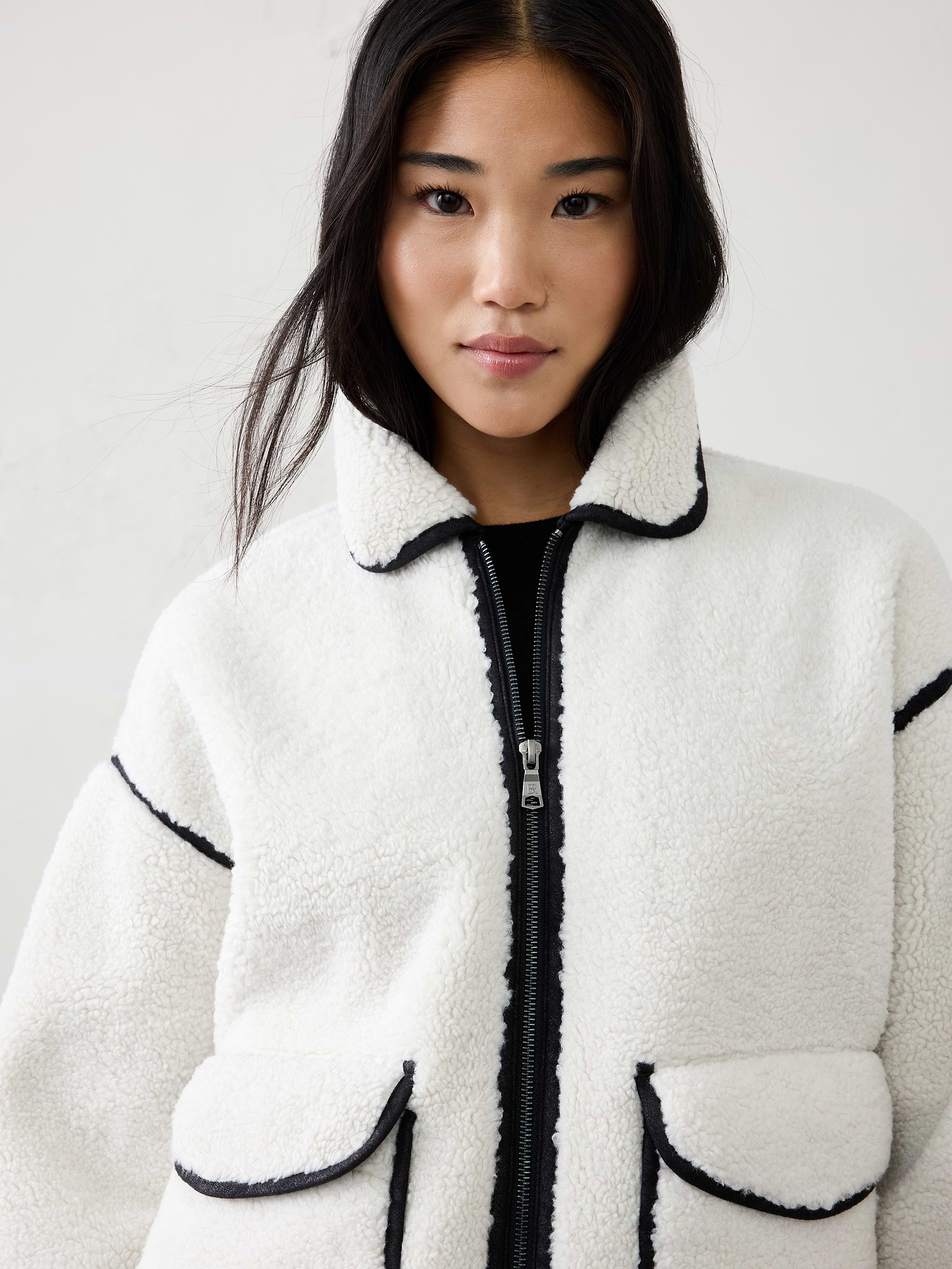 Image 3 of 4, Short Sherpa Jacket