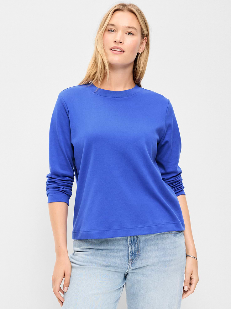 Image 5 of 6, Heavyweight Long-Sleeve Crew-Neck T-Shirt