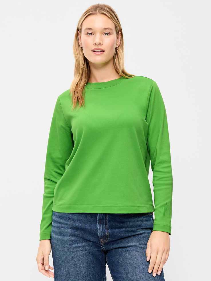 Image 3 of 6, Heavyweight Long-Sleeve Crew-Neck T-Shirt