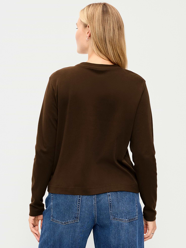 Image 6 of 8, Heavyweight Long-Sleeve Crew-Neck T-Shirt