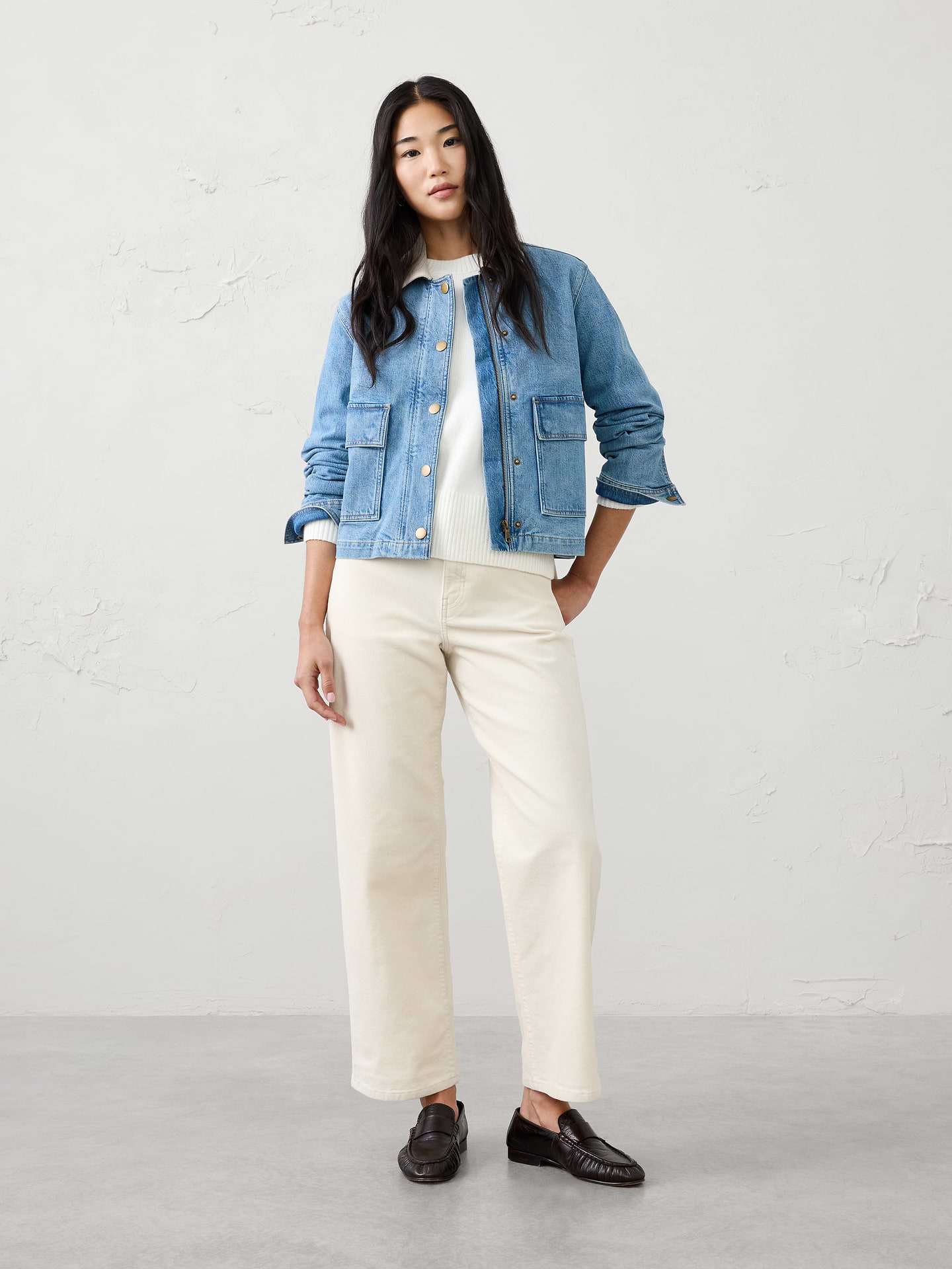 Image number 1 showing, Straight-Leg High-Rise Corduroy Pant