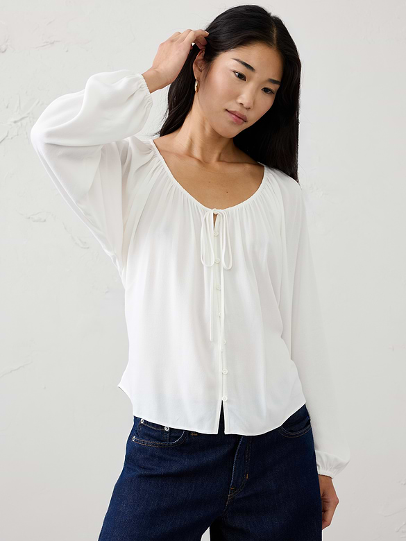 Scoop-Neck Blouse
