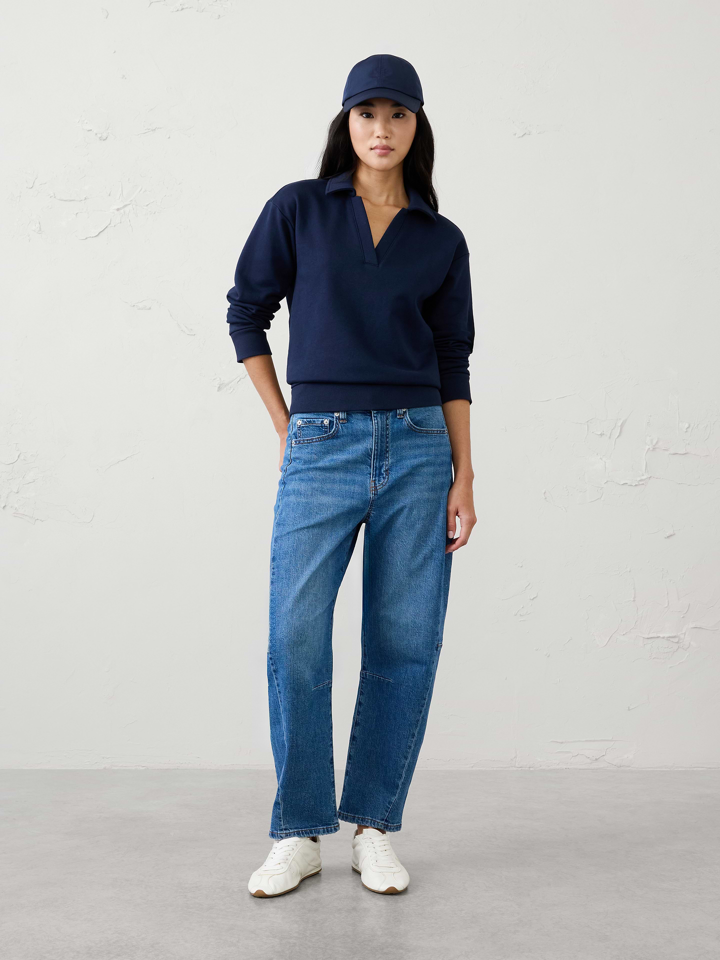 Image number 1 showing, Fleece Collared Sweatshirt