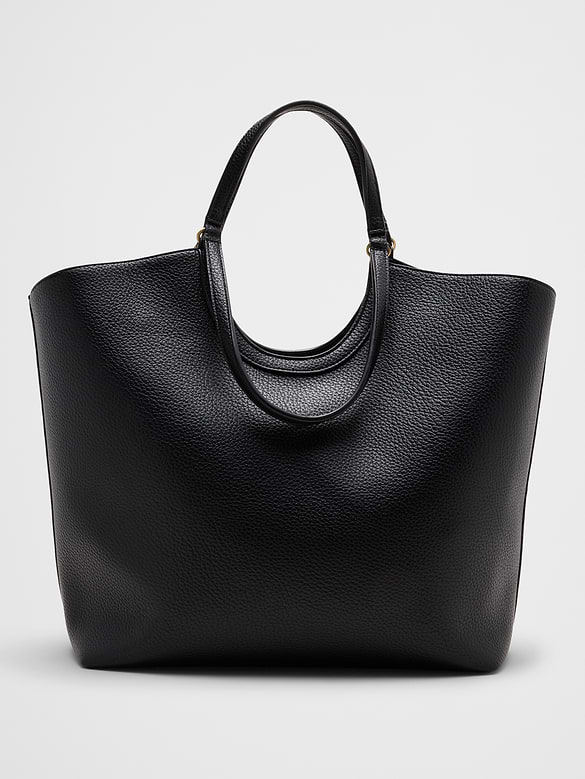 Vegan Leather Double Handle Tote