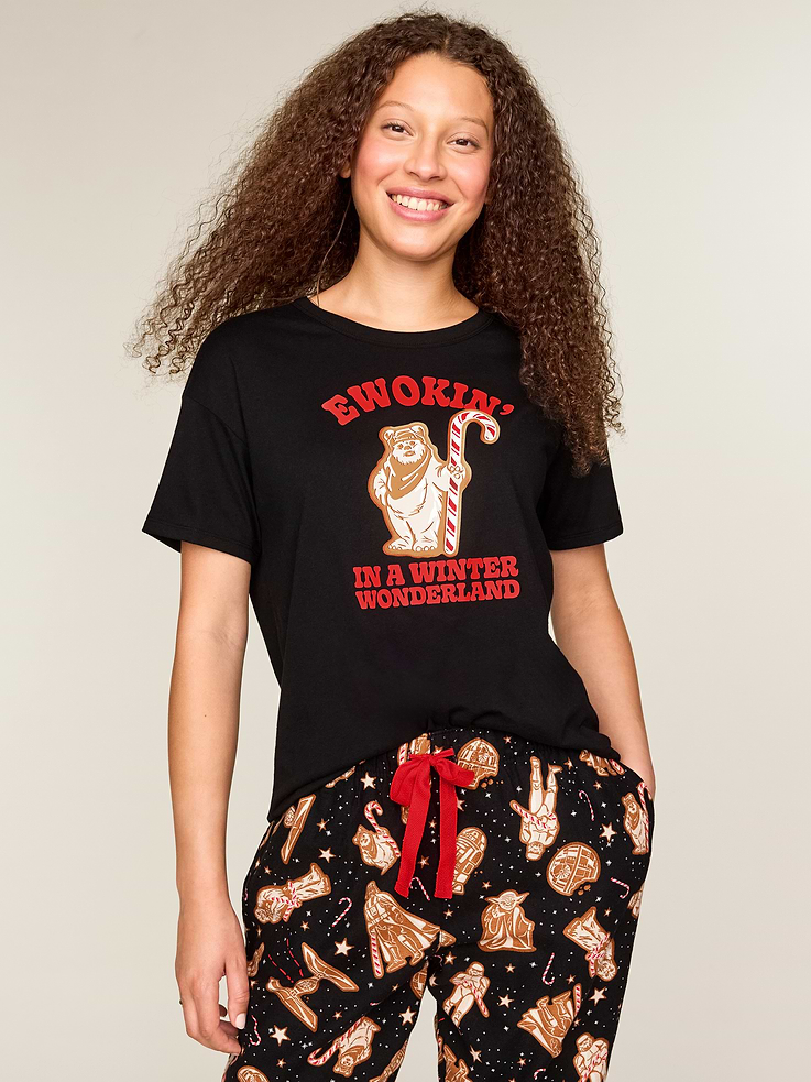 Image 1 of 8, rib-knit crew neck, short sleeves, front graphic, © & ™ Lucasfilm, Ltd., Product #910775