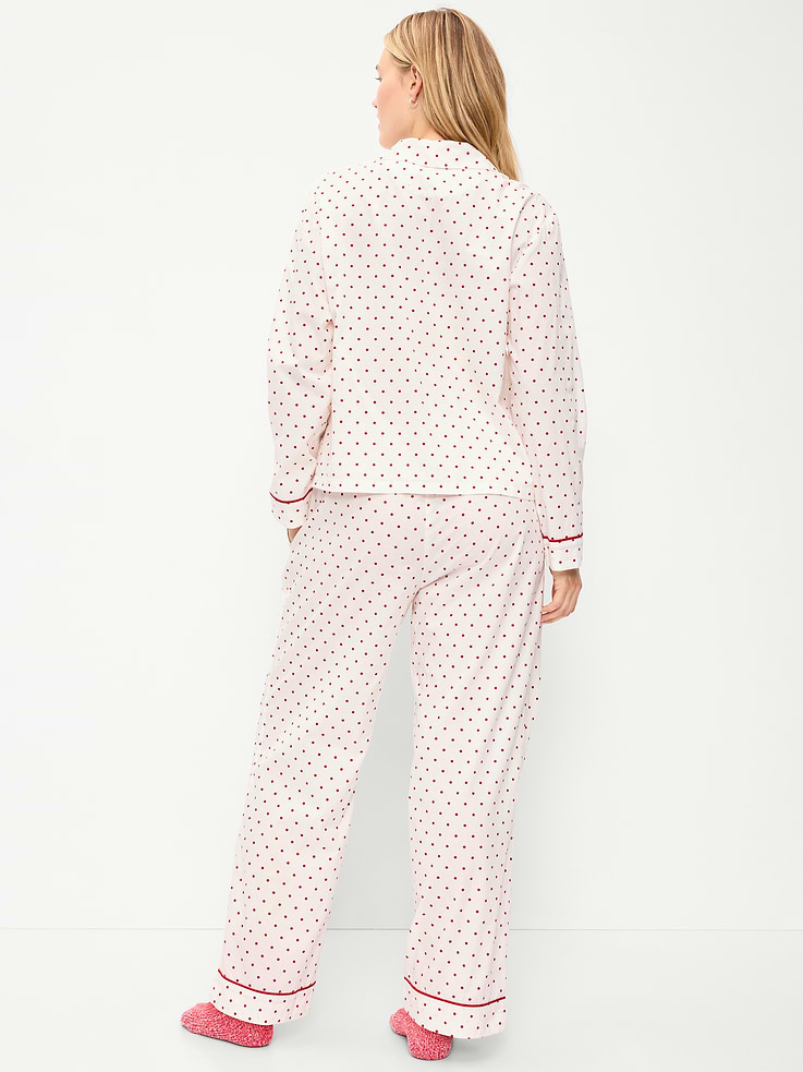 Image 6 of 8, Tie-Front Poplin Pajama Pant Set