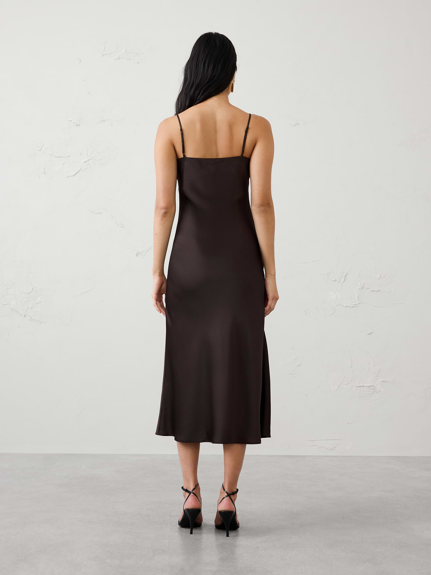 Image 2 of 4, Satin Midi Slip Dress