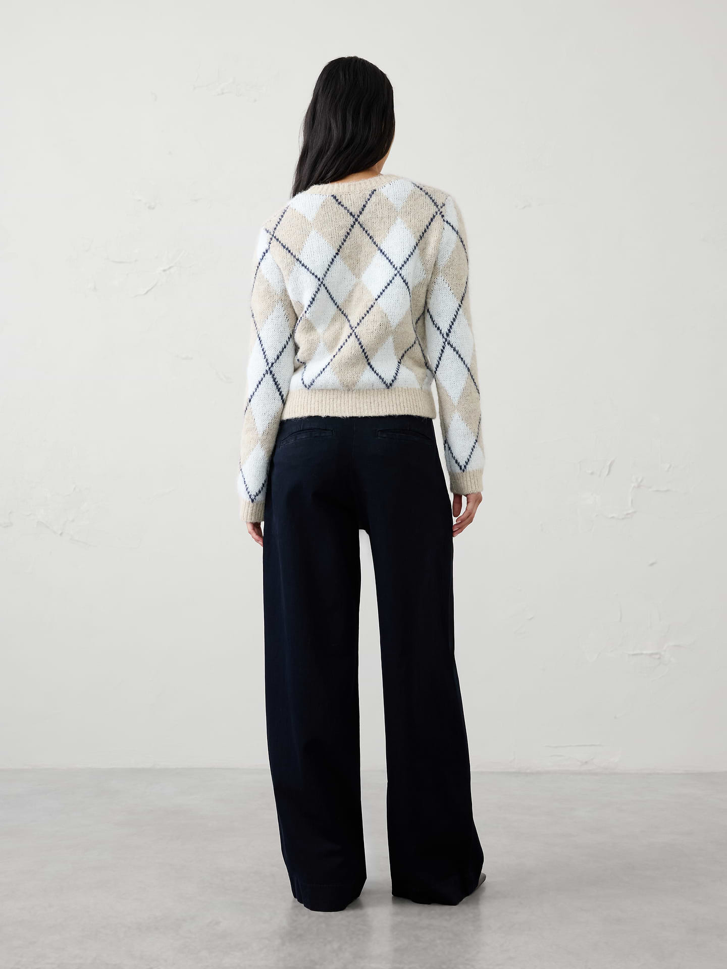 Image 2 of 3, Wide-Leg Mid-Rise Denim Trouser