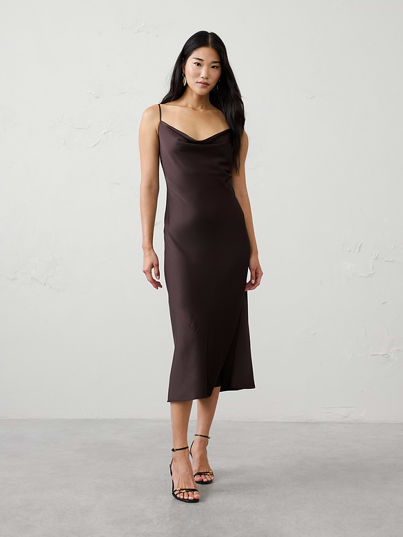 Satin Midi Slip Dress