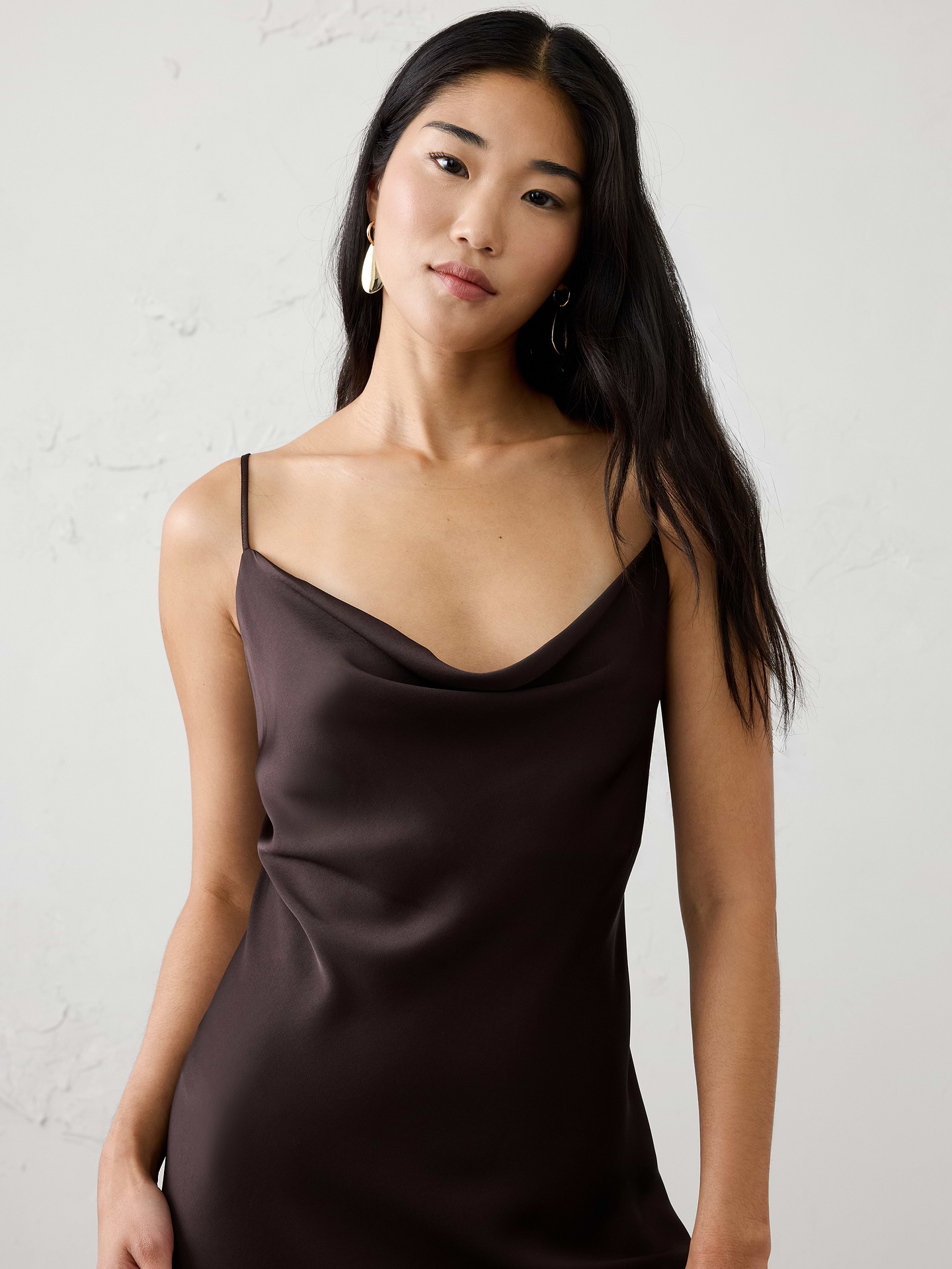 Image 3 of 4, Satin Midi Slip Dress
