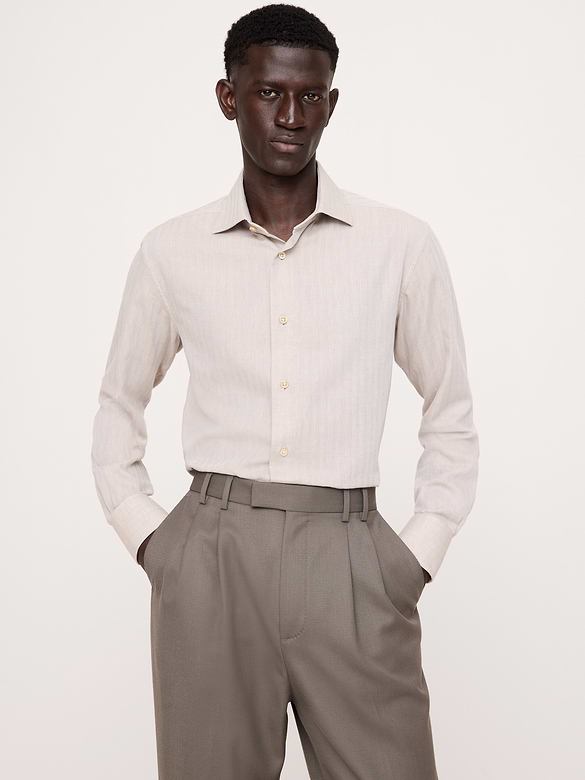 Slim-Fit Cotton-Cashmere Dress Shirt