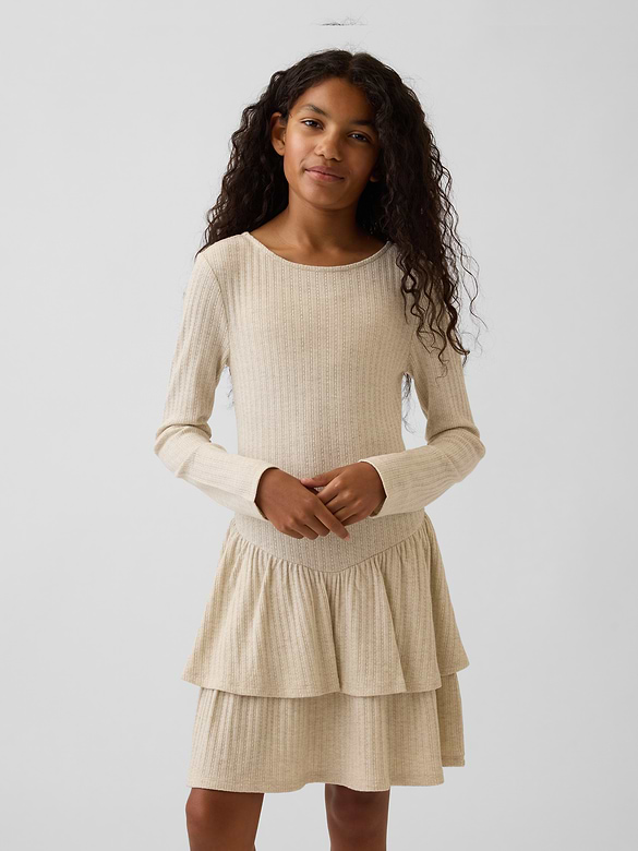 Kids Pointelle Drop-Waist Tiered Dress