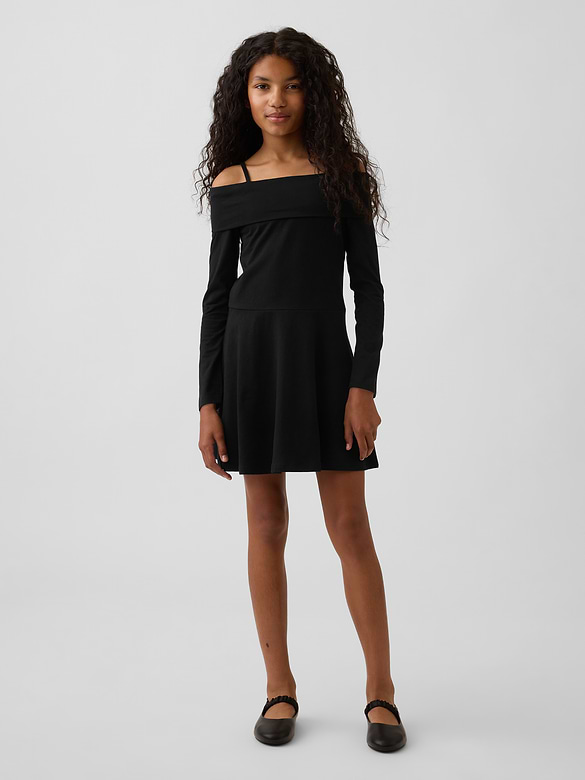 Kids Jersey Off-Shoulder Dress