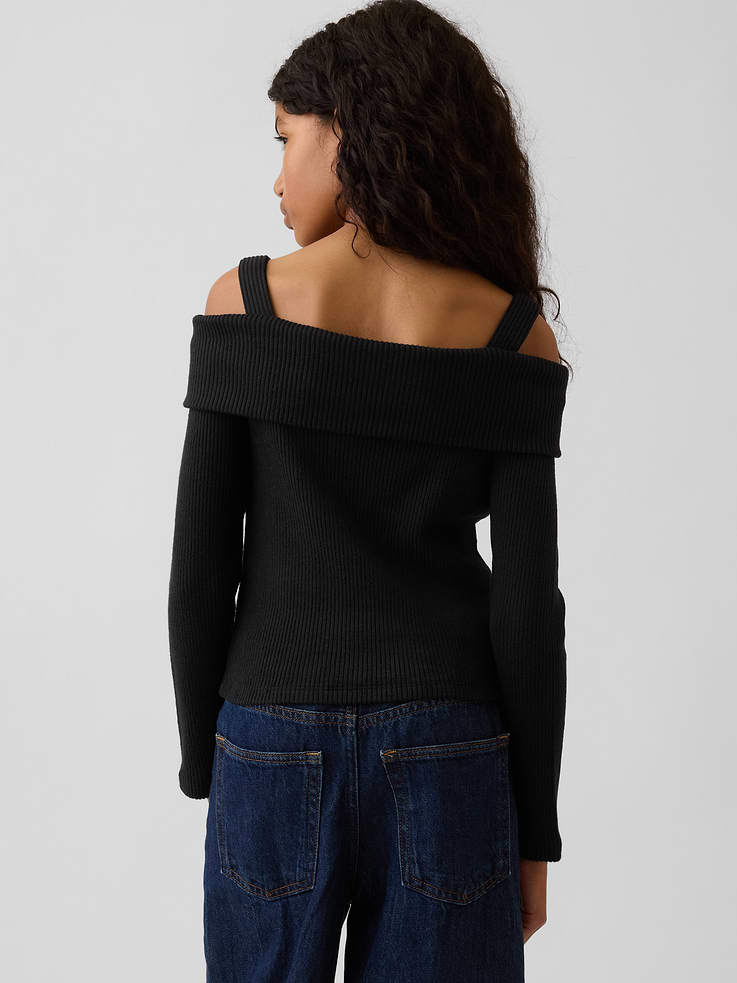 Image number 3 showing, Kids Off-Shoulder Rib Sweater Top