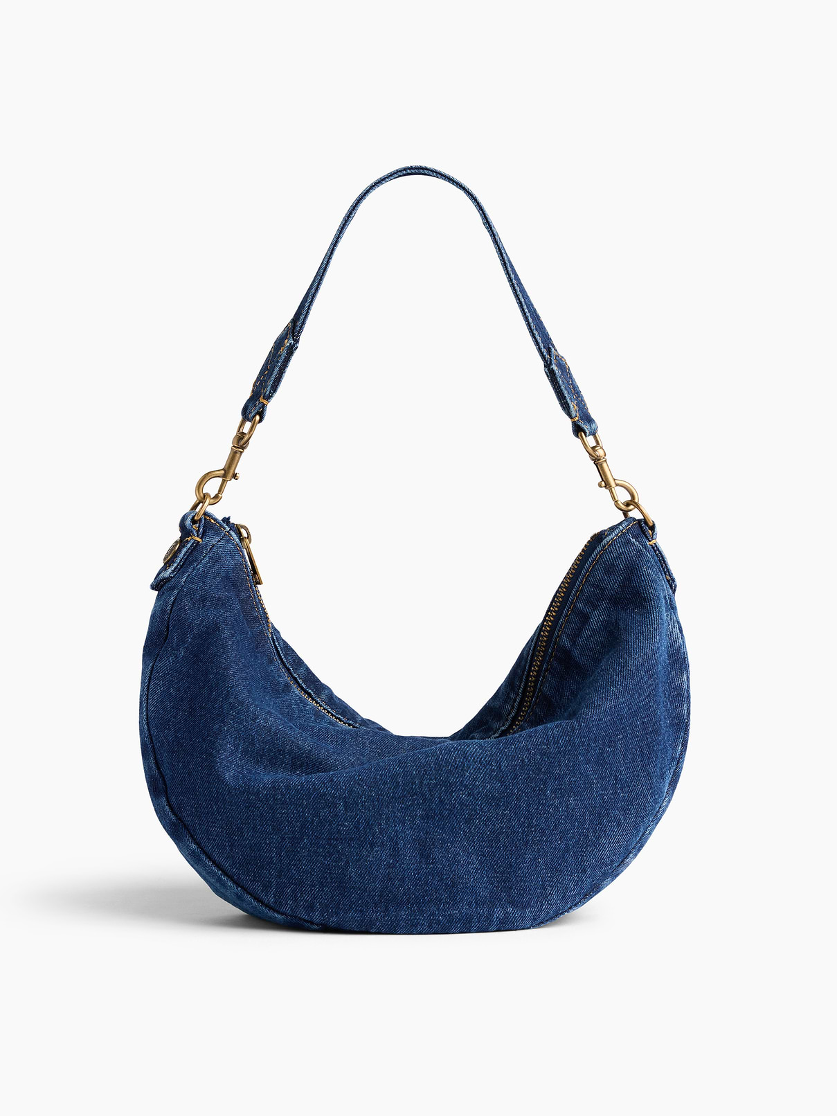 Image number 1 showing, Denim Crescent Bag
