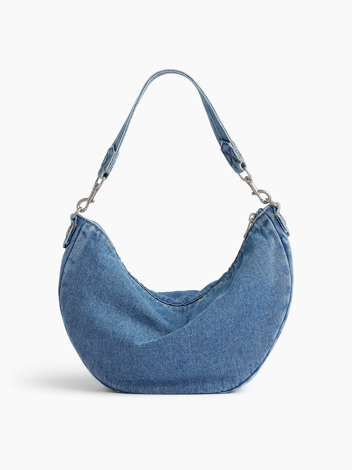 Image number 1 showing, Denim Crescent Bag