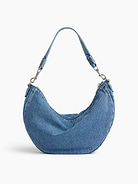 Image number 1 showing, Denim Crescent Bag