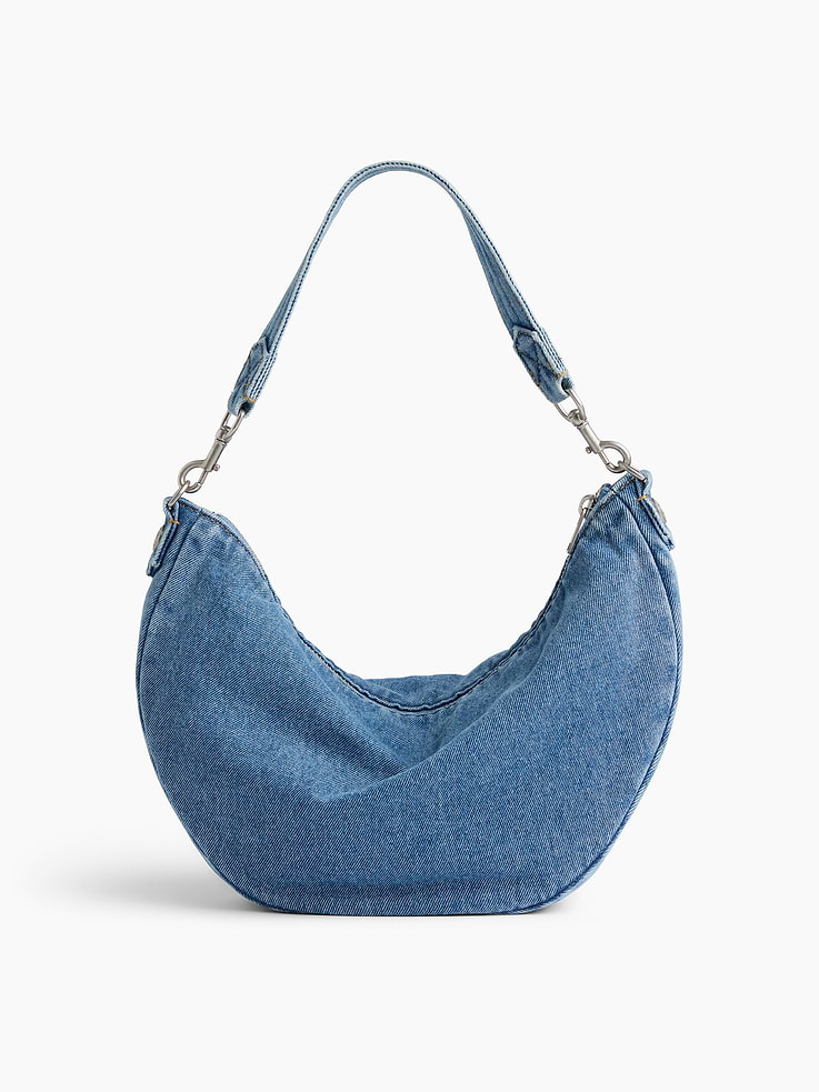 Image number 1 showing, Denim Crescent Bag