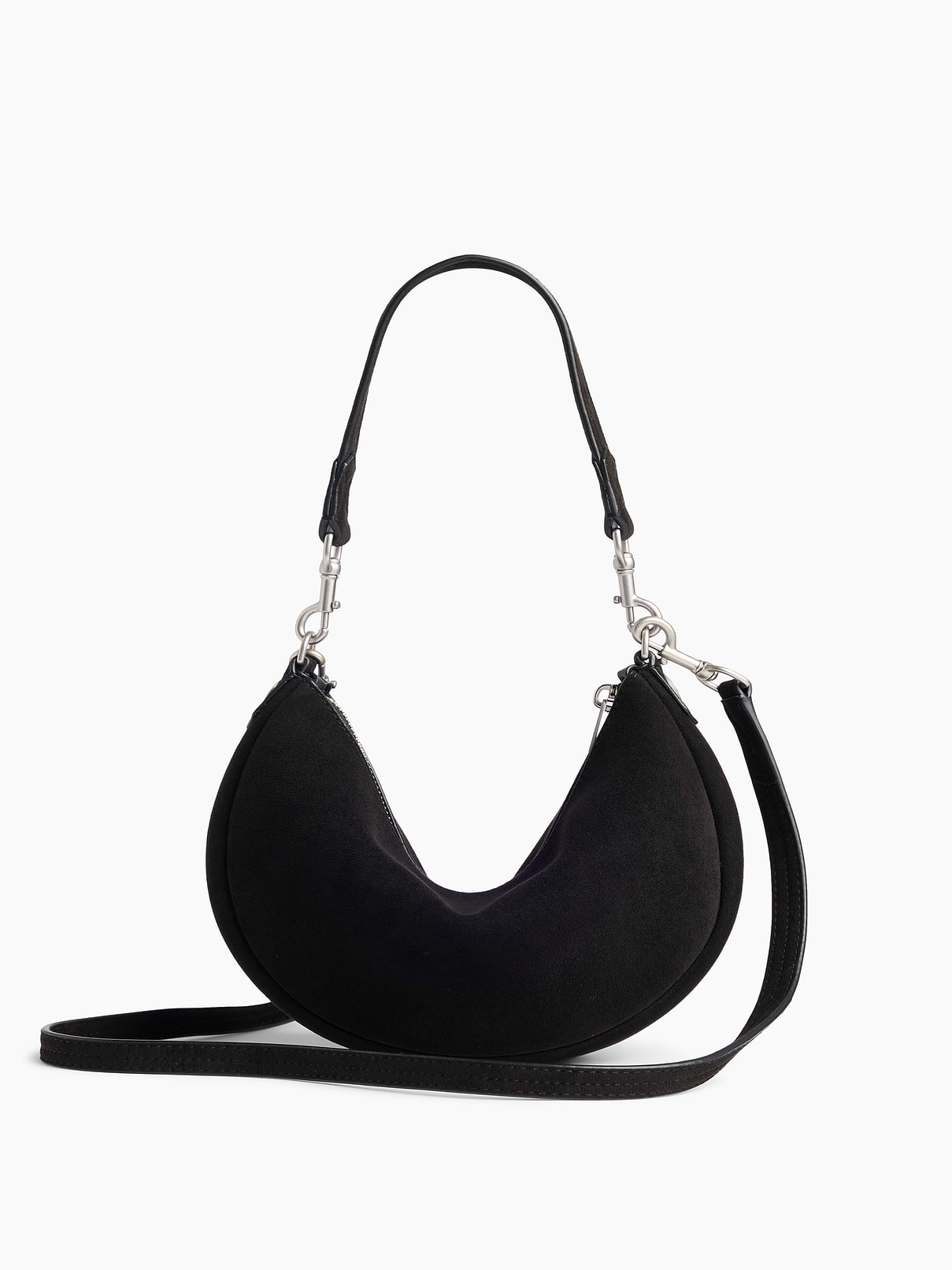 Image number 1 showing, Small Vegan Suede Crescent Crossbody