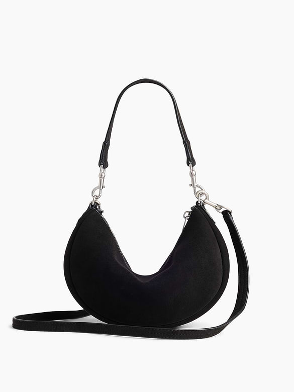 Small Vegan Suede Crescent Crossbody