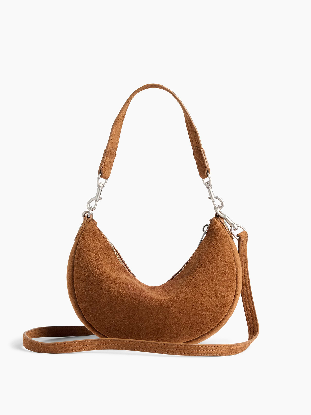 Image number 1 showing, Small Vegan Suede Crescent Crossbody