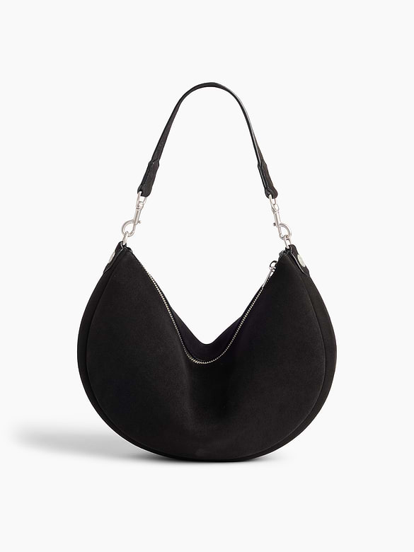 Vegan Suede Crescent Bag