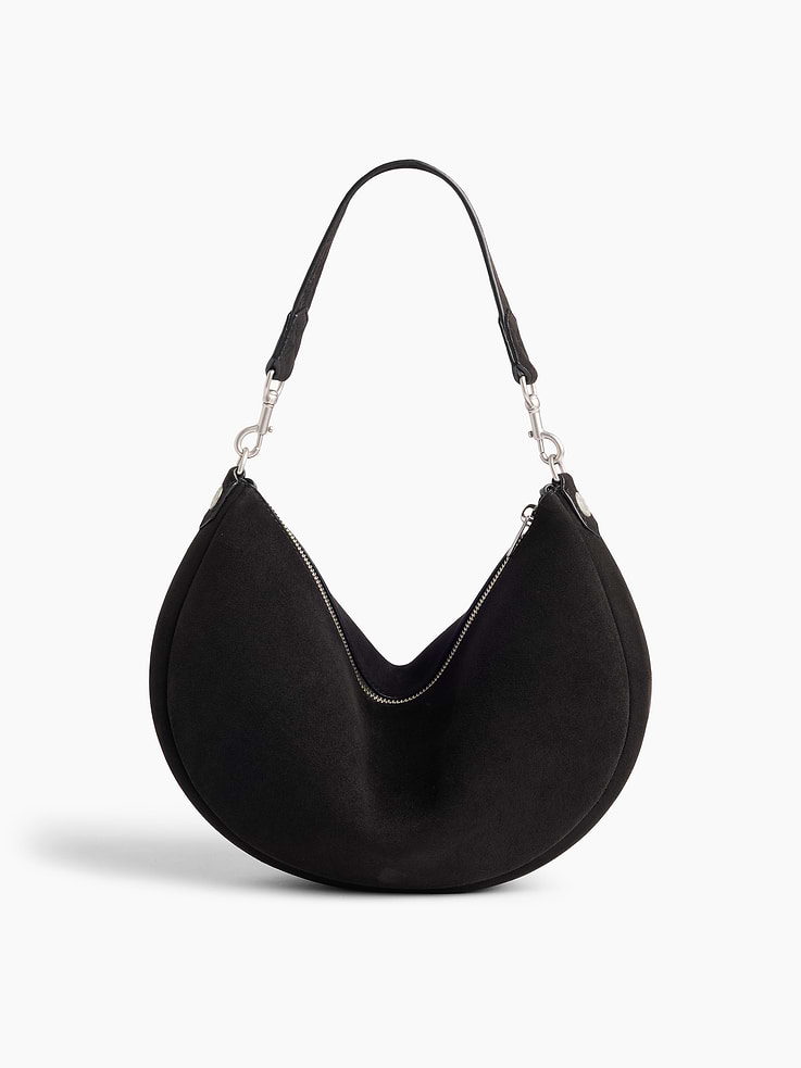 Image number 1 showing, Vegan Suede Crescent Bag