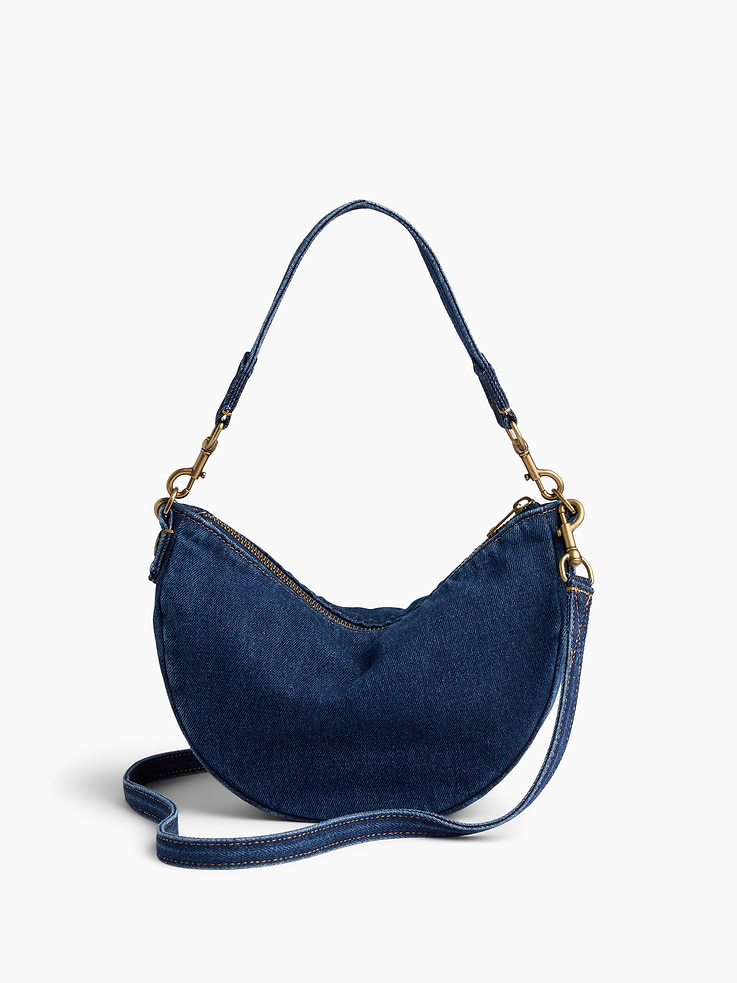 Image number 1 showing, Small Denim Crescent Crossbody