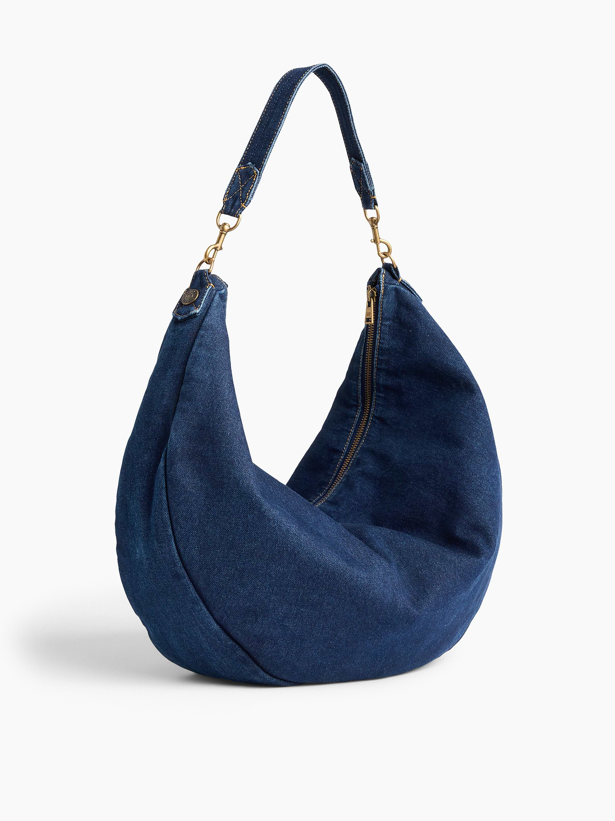 Image number 3 showing, Large Denim Crescent Bag