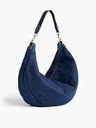Image number 3 showing, Large Denim Crescent Bag