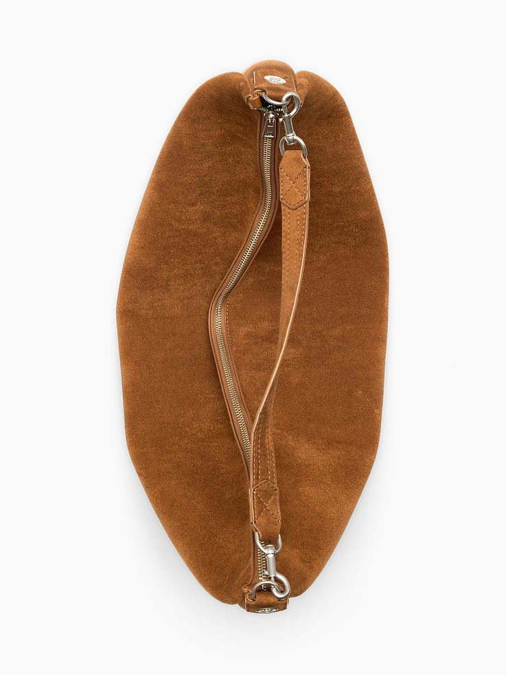 Image number 5 showing, Large Vegan Suede Crescent Bag