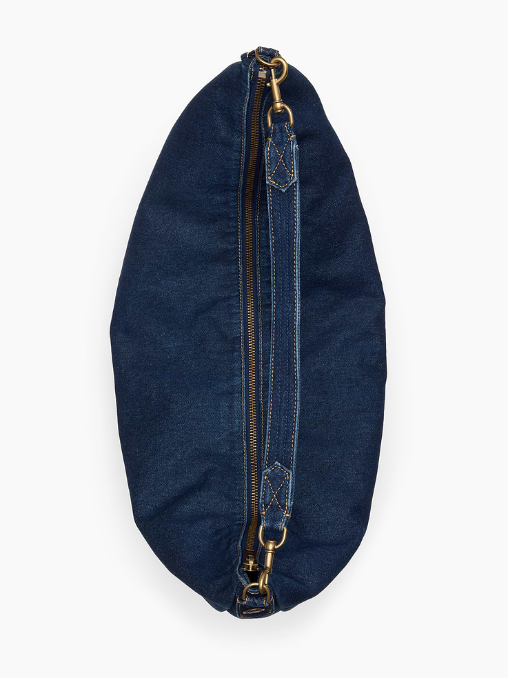 Image number 5 showing, Large Denim Crescent Bag