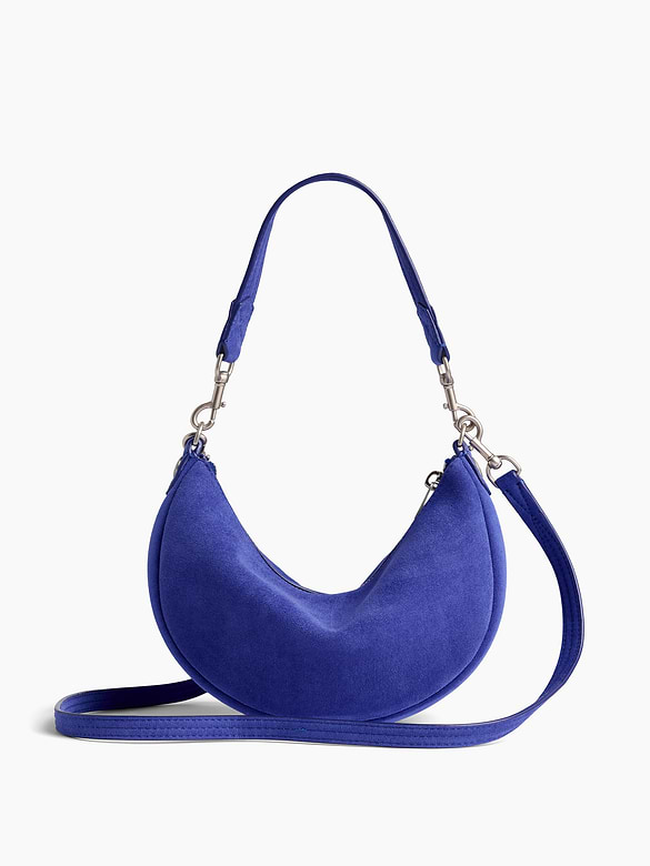 Small Vegan Suede Crescent Crossbody