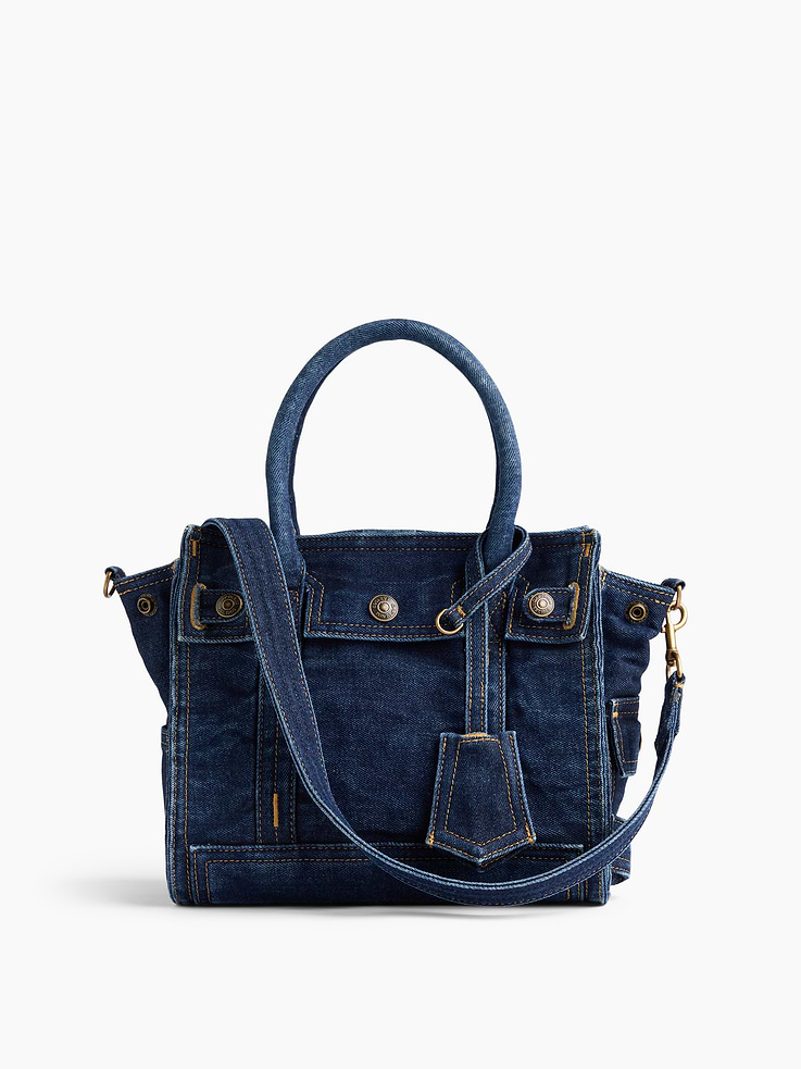Image number 1 showing, Small Denim Five Pocket Tote
