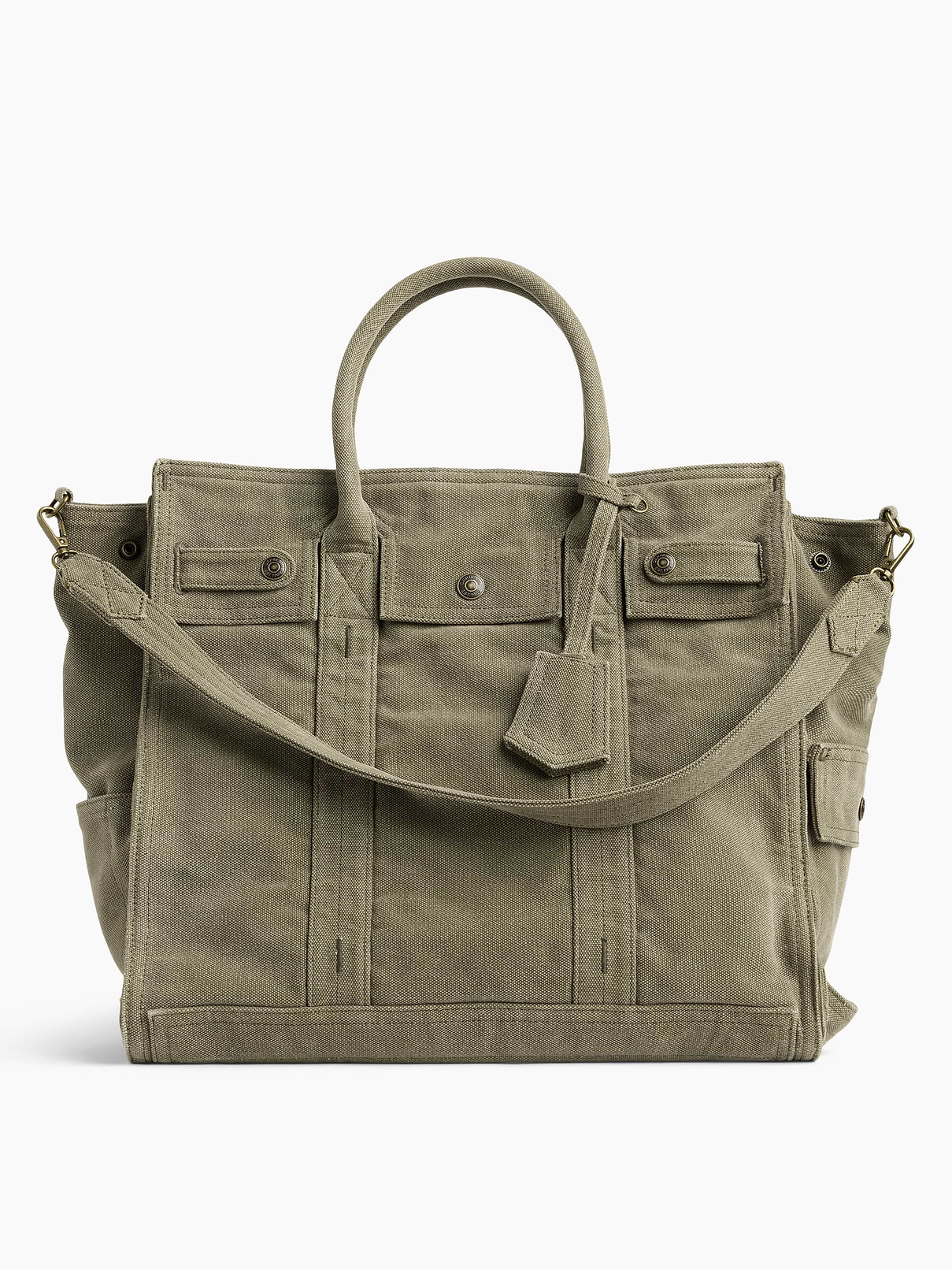 Image number 1 showing, Large Canvas Five Pocket Tote